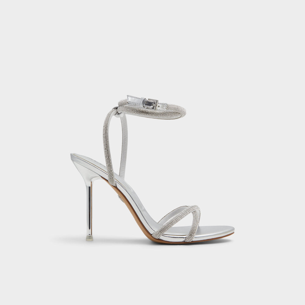 Manaelden Silver Women's Heeled sandals - Strappy heeled sandal Stiletto heel