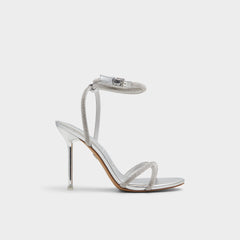 Manaelden Silver Women's Heeled sandals - Strappy heeled sandal Stiletto heel