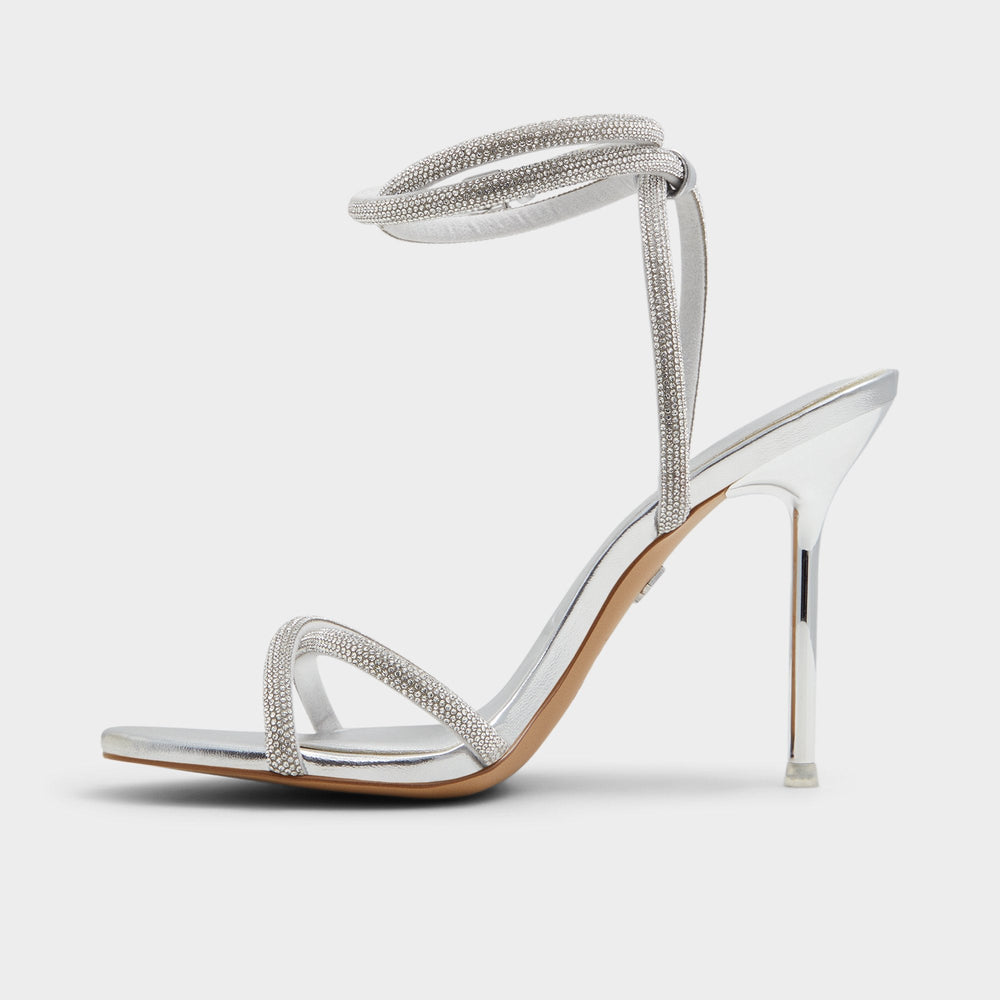 Manaelden Silver Women's Heeled sandals - Strappy heeled sandal Stiletto heel