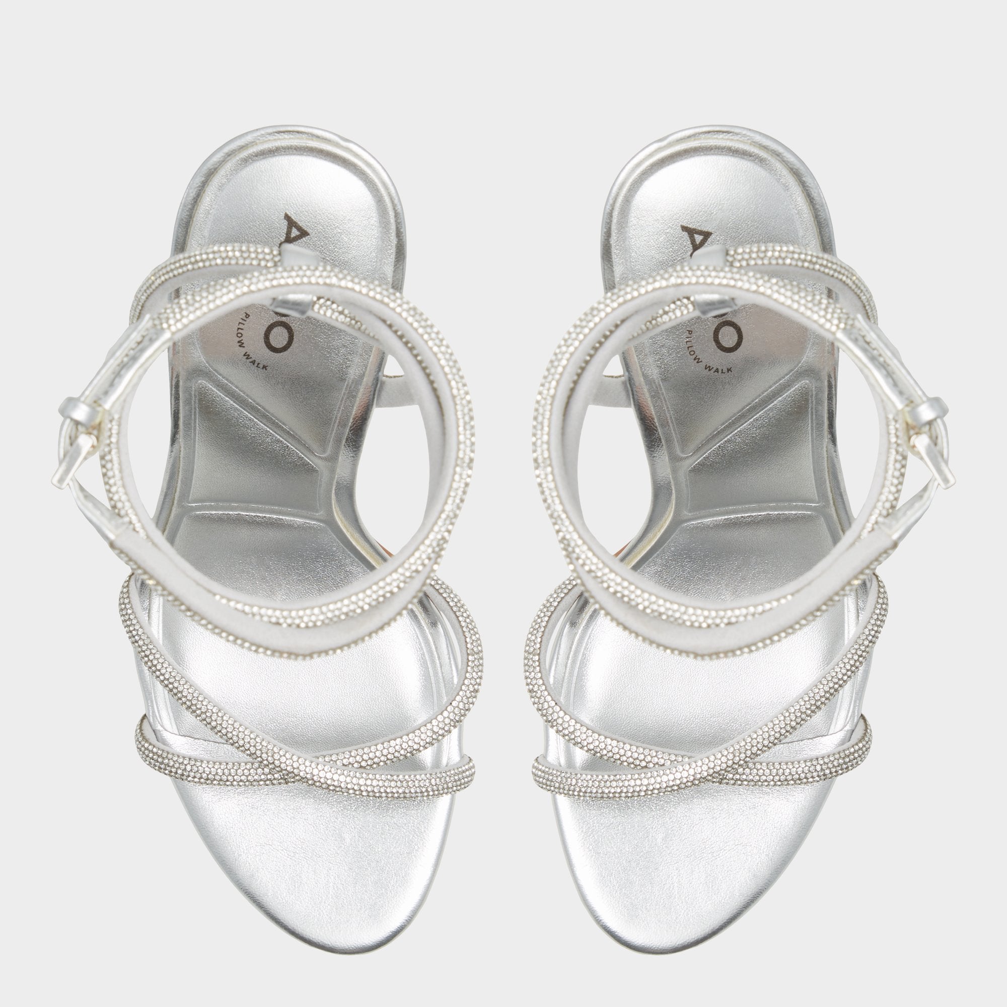 Manaelden Silver Women's Heeled sandals - Strappy heeled sandal Stiletto heel