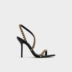 Attey in Black - Strappy heeled sandal Stiletto heel