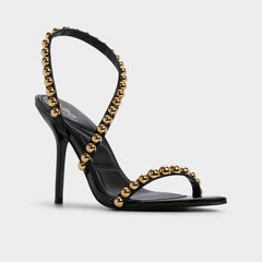 Attey in Black - Strappy heeled sandal Stiletto heel