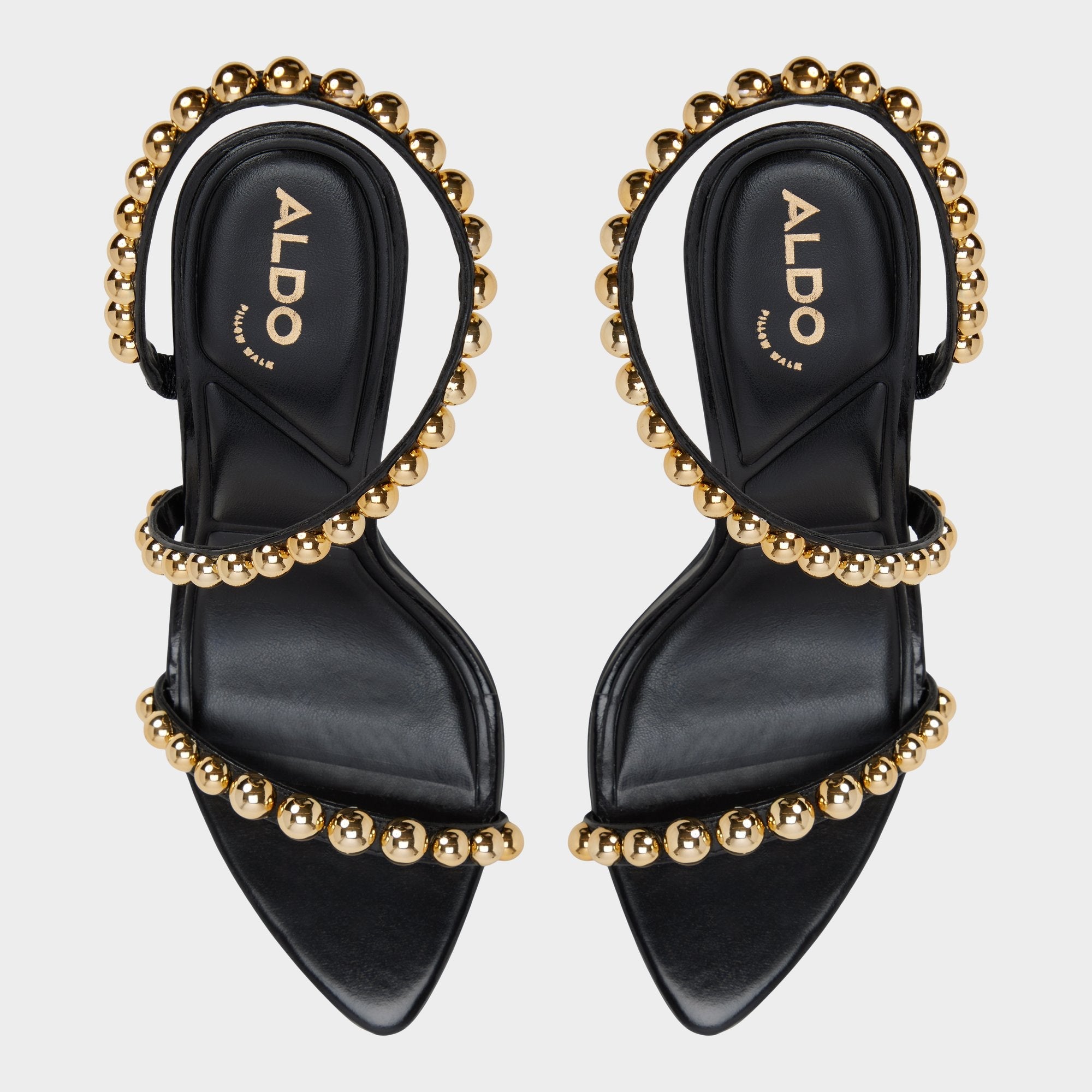 Attey in Black - Strappy heeled sandal Stiletto heel