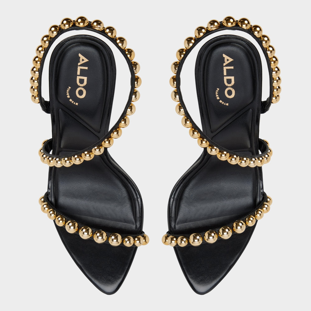 Attey in Black - Strappy heeled sandal Stiletto heel