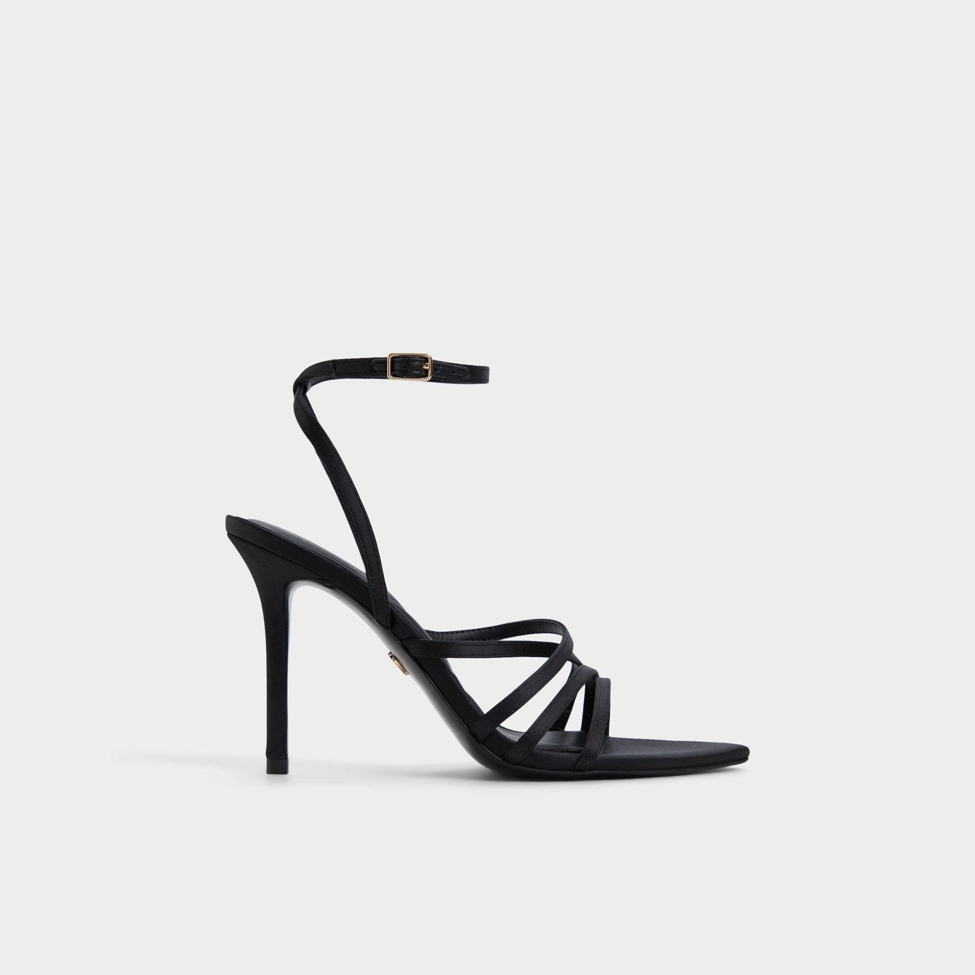 Solania Black Women's Strappy sandals - Strappy heeled sandal Stiletto heel