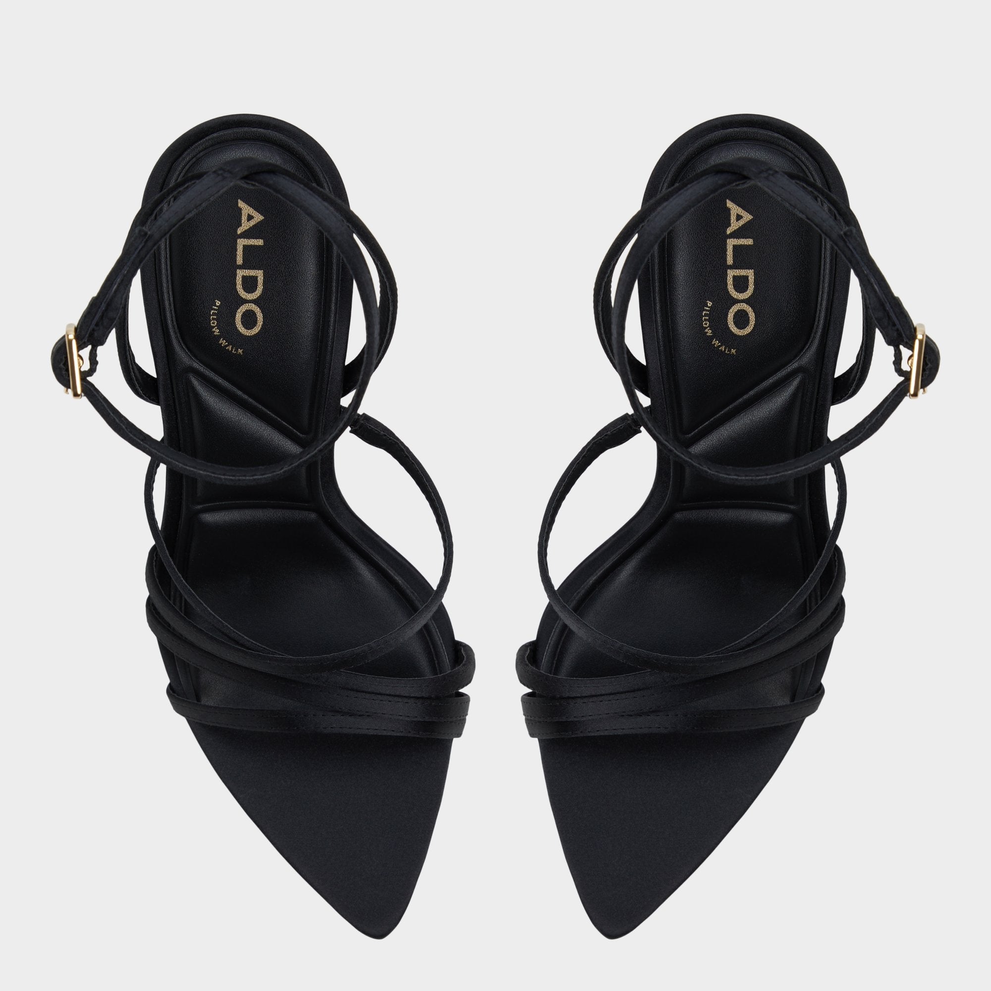 Solania Black Women's Strappy sandals - Strappy heeled sandal Stiletto heel