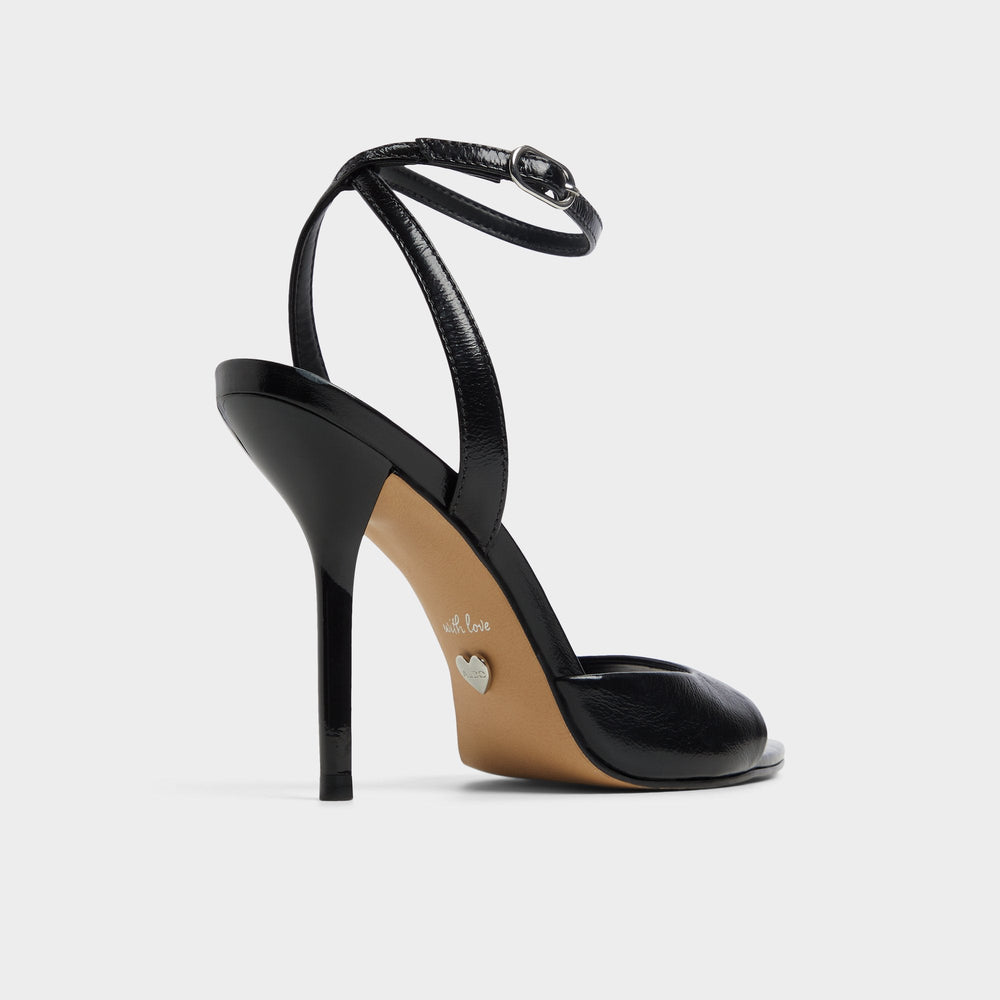 Forevermore Black Women's Strappy sandals - Strappy heeled sandal Stiletto heel