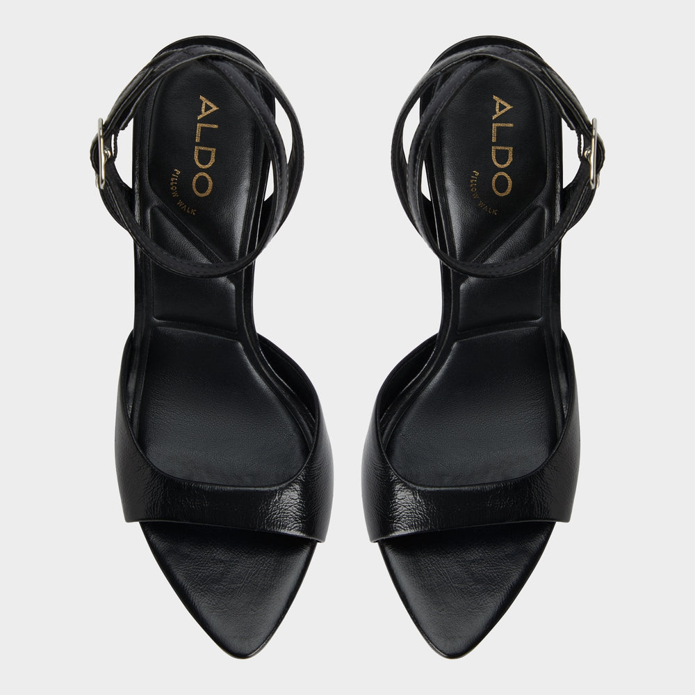 Forevermore Black Women's Strappy sandals - Strappy heeled sandal Stiletto heel