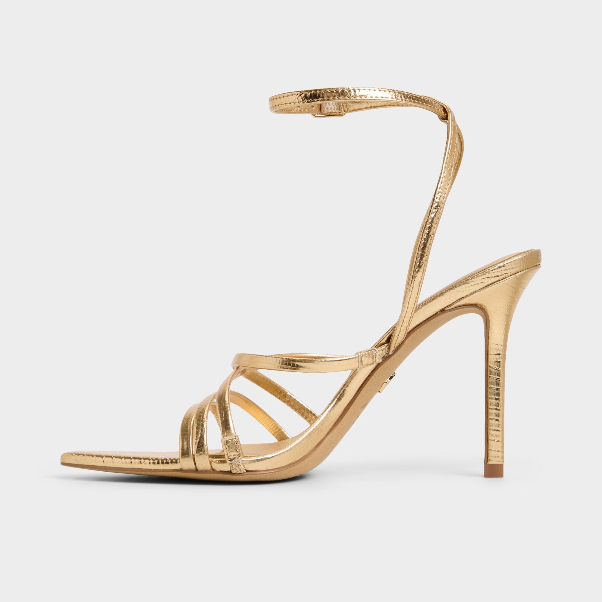 Stiletto heel Solania Gold Women's Heeled sandals - Strappy heeled sandal
