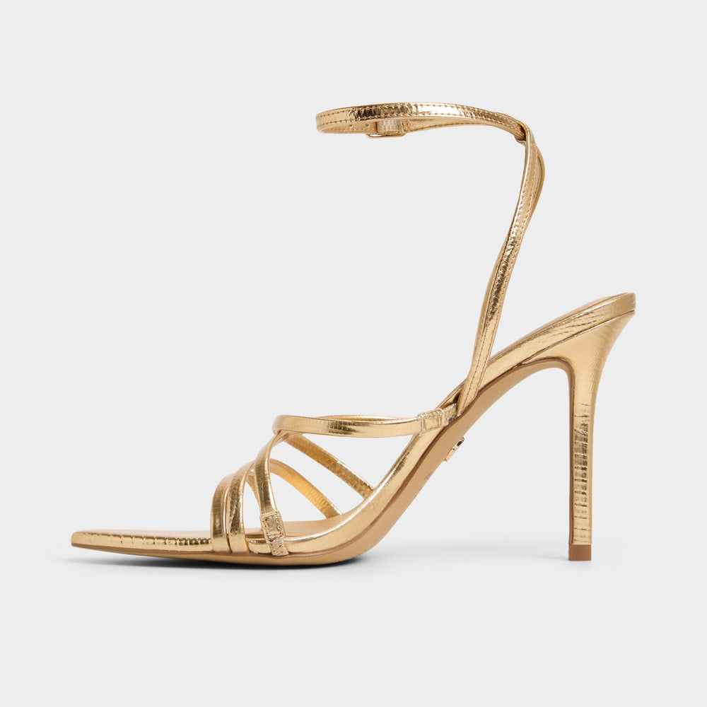 Stiletto heel Solania Gold Women's Heeled sandals - Strappy heeled sandal