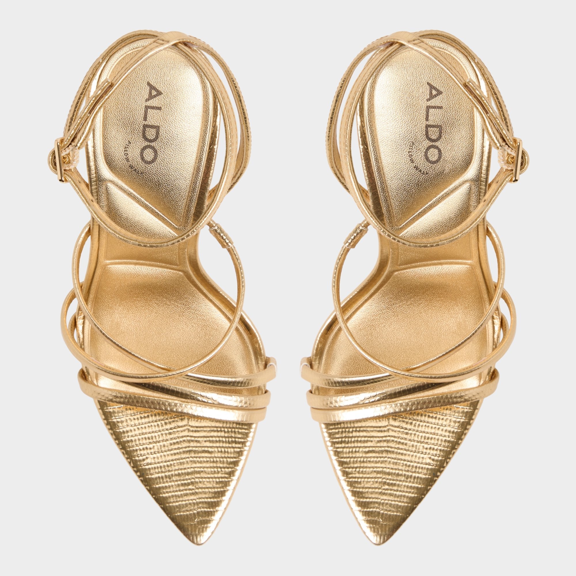 Stiletto heel Solania Gold Women's Heeled sandals - Strappy heeled sandal