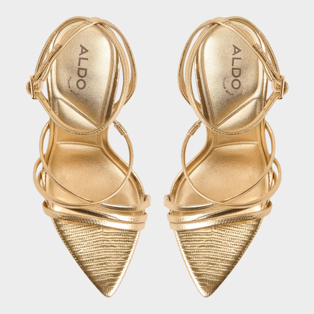 Stiletto heel Solania Gold Women's Heeled sandals - Strappy heeled sandal