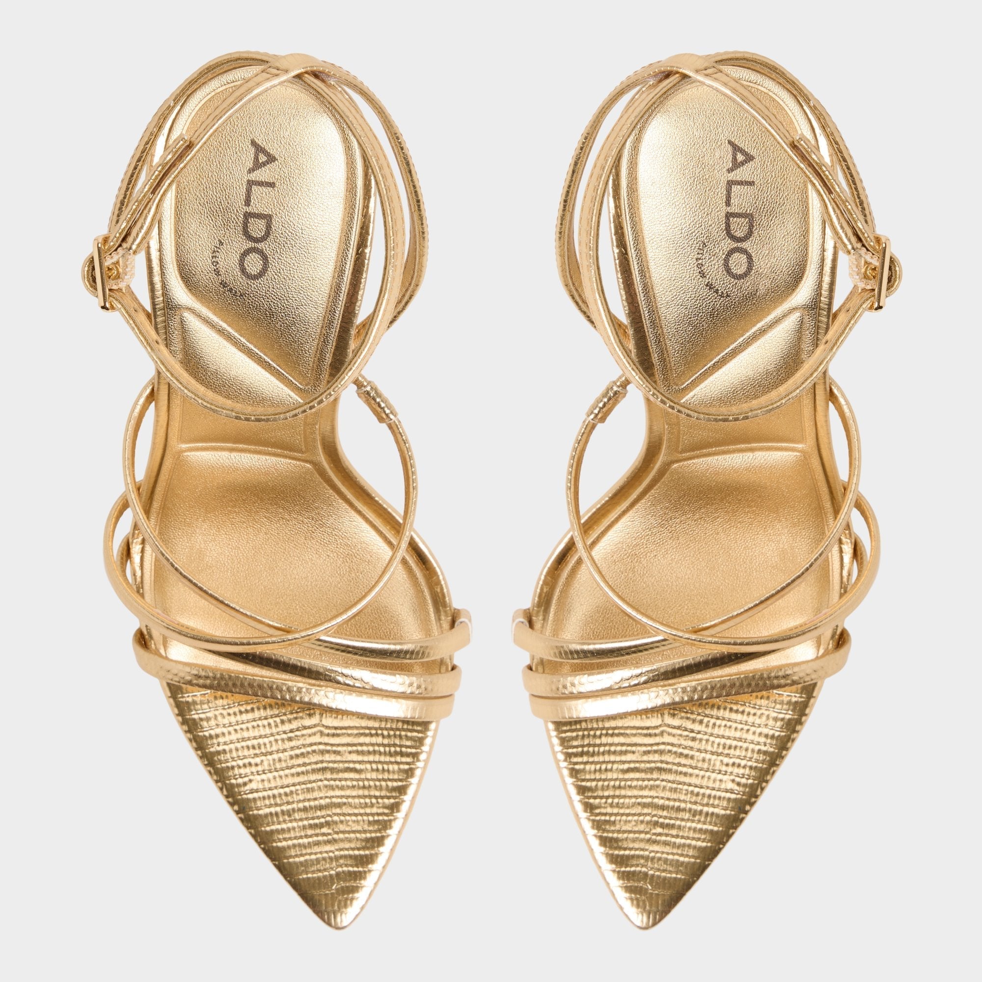 Stiletto heel Solania Gold Women's Heeled sandals - Strappy heeled sandal