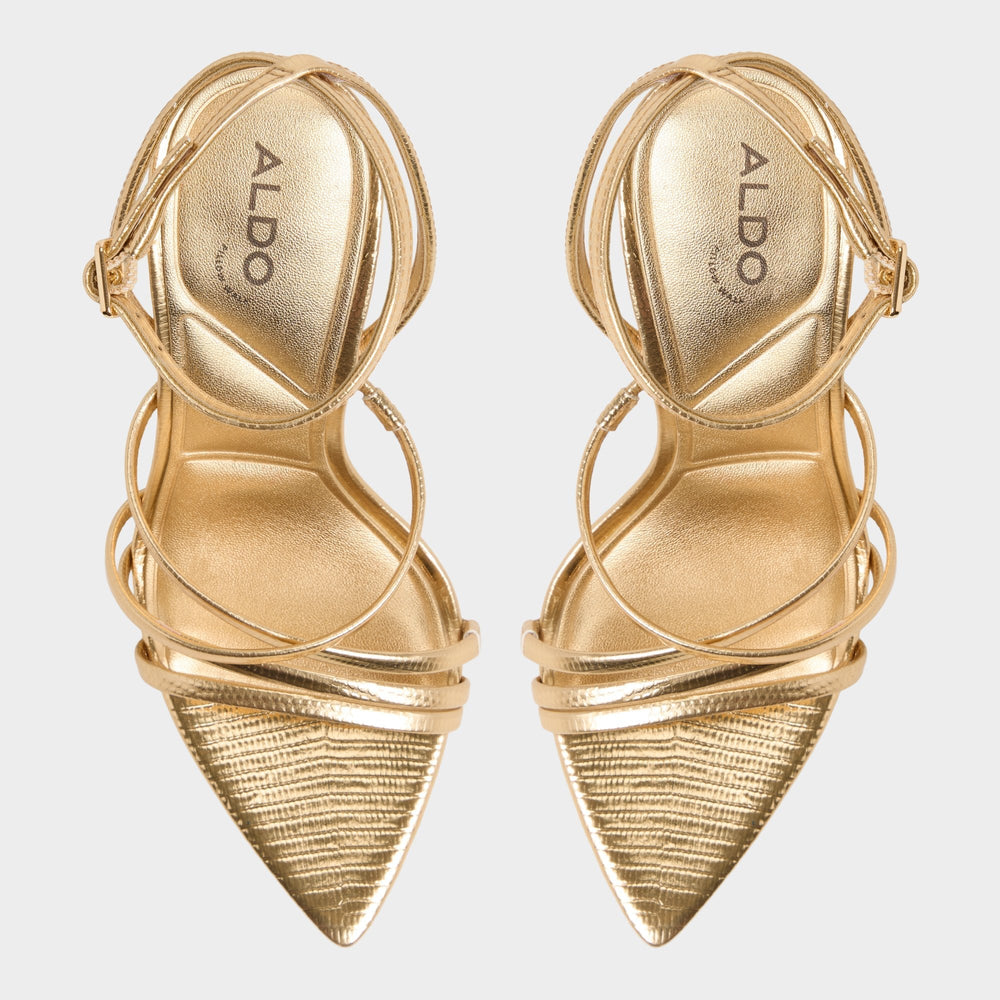 Stiletto heel Solania Gold Women's Heeled sandals - Strappy heeled sandal