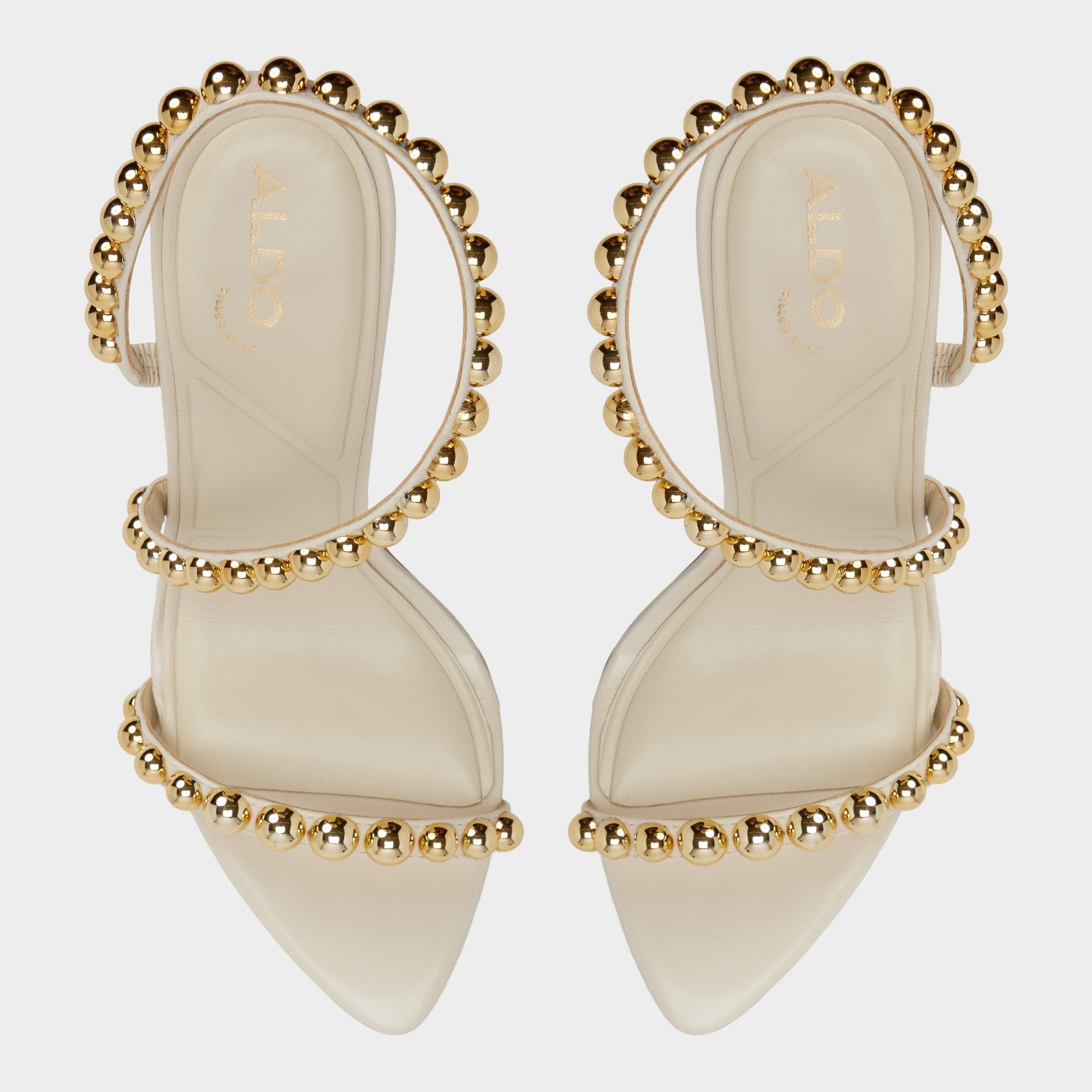 Stiletto heel Attey in Cream - Strappy heeled sandal