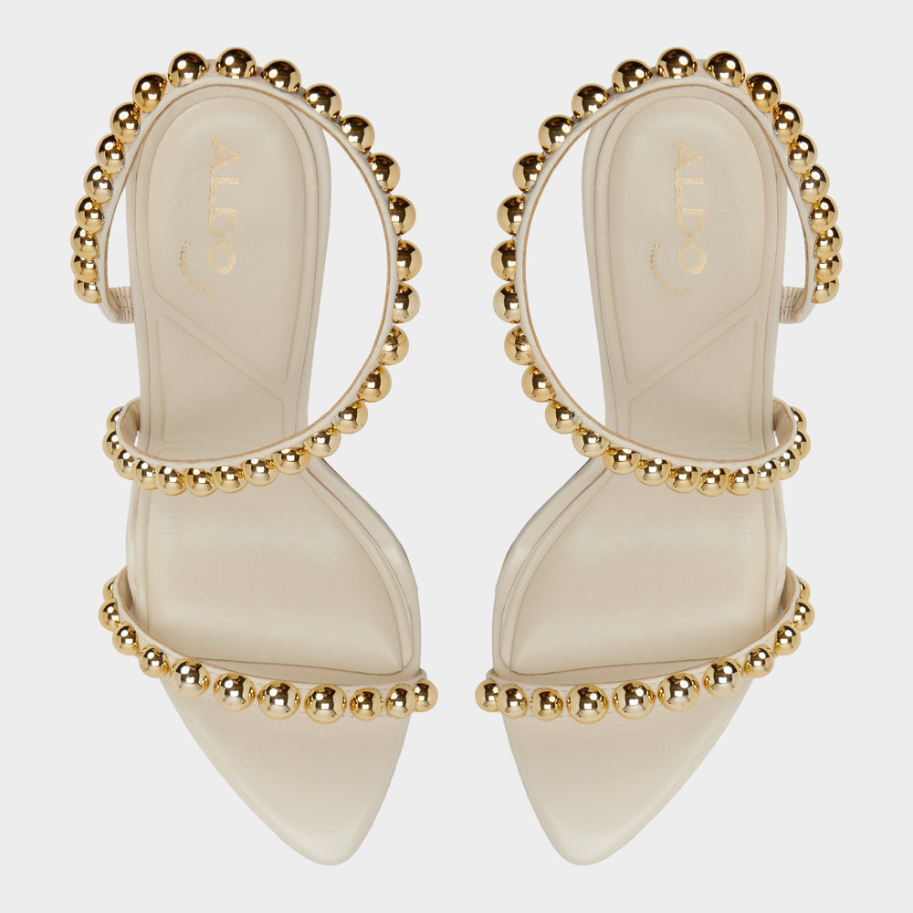 Stiletto heel Attey in Cream - Strappy heeled sandal