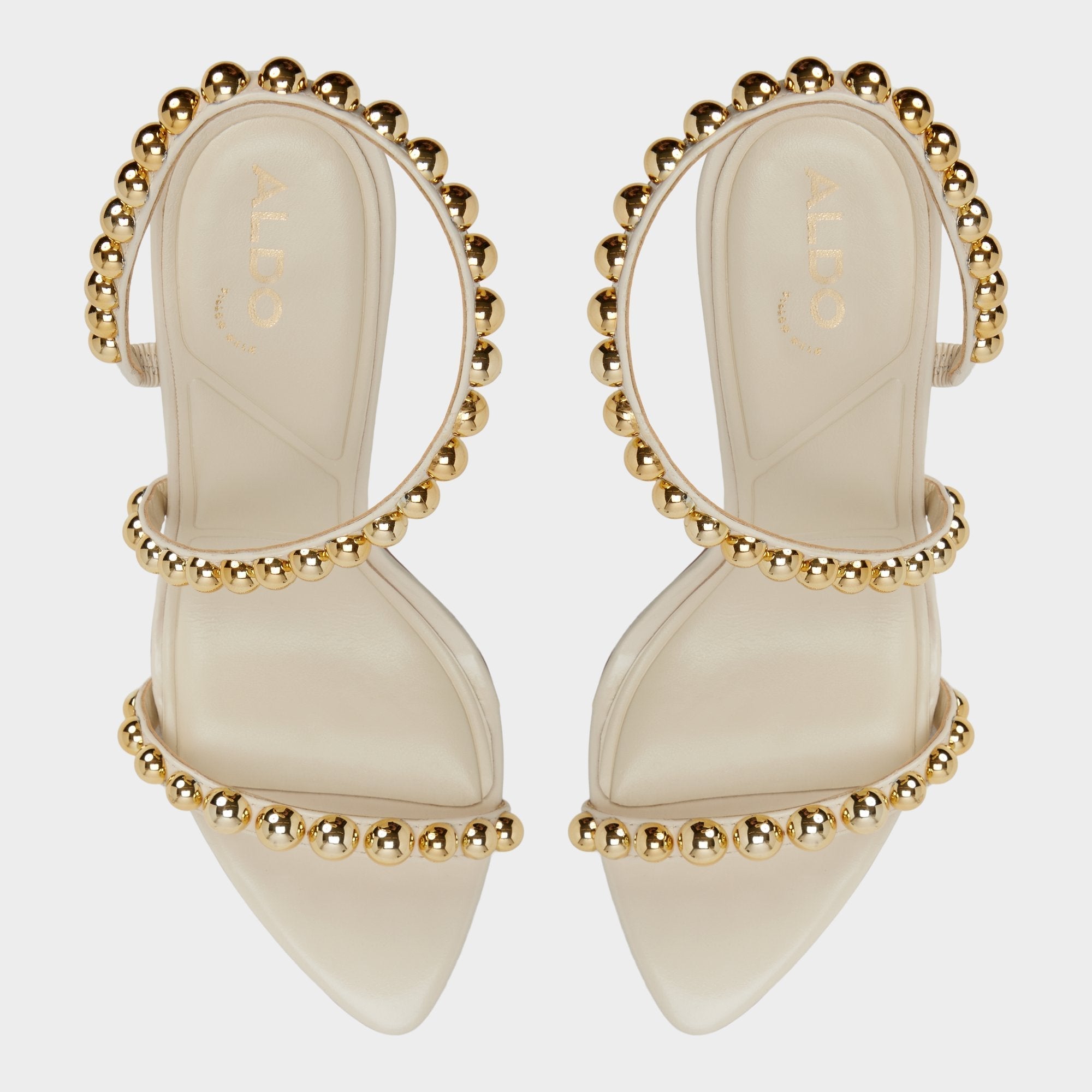 Stiletto heel Attey in Cream - Strappy heeled sandal