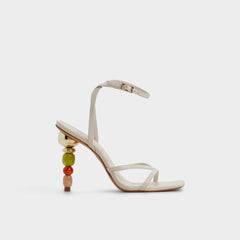 Beachglass in White Bone - Strappy heeled sandal