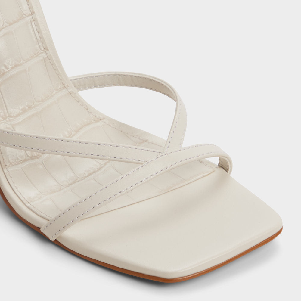 Beachglass in White Bone - Strappy heeled sandal