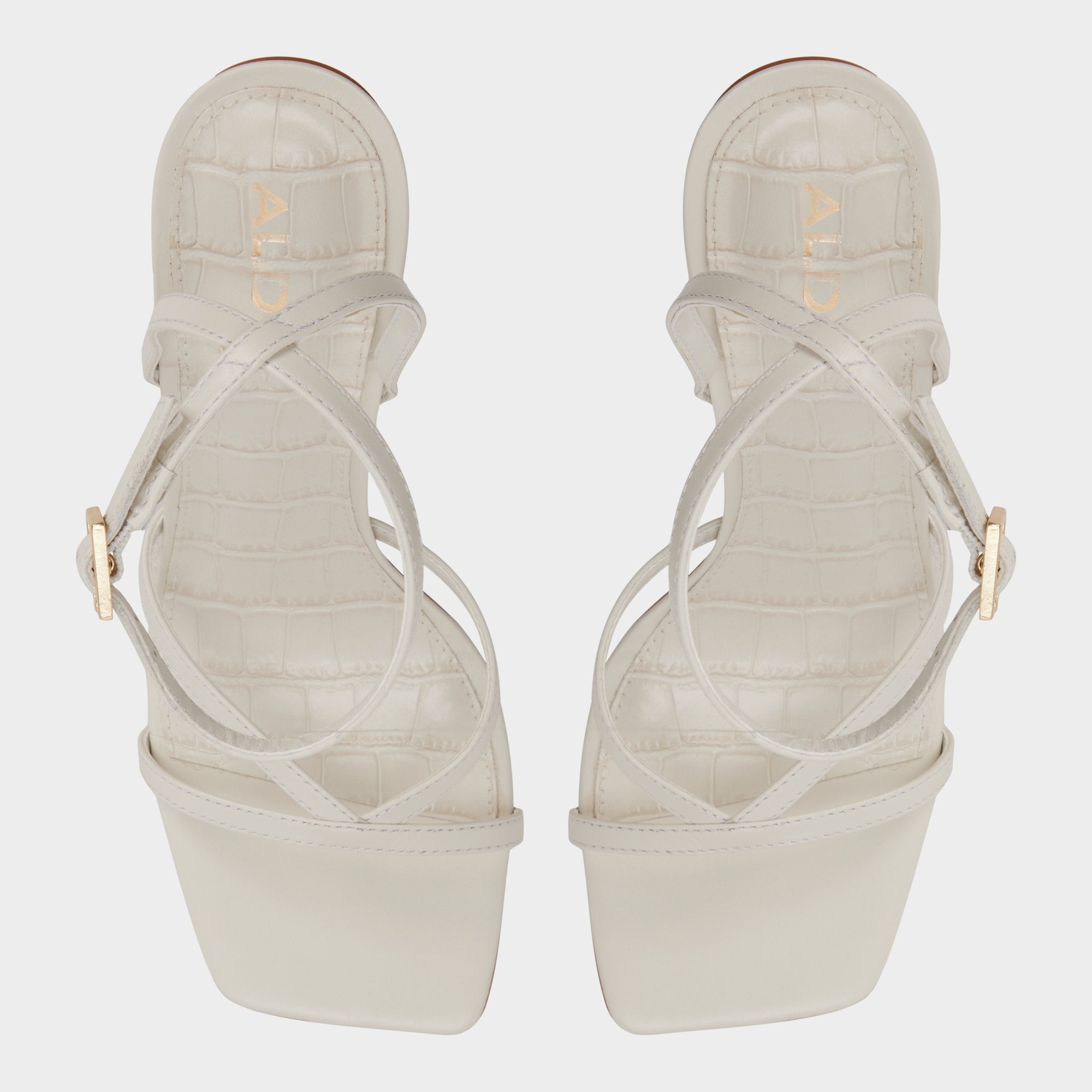 Beachglass in White Bone - Strappy heeled sandal