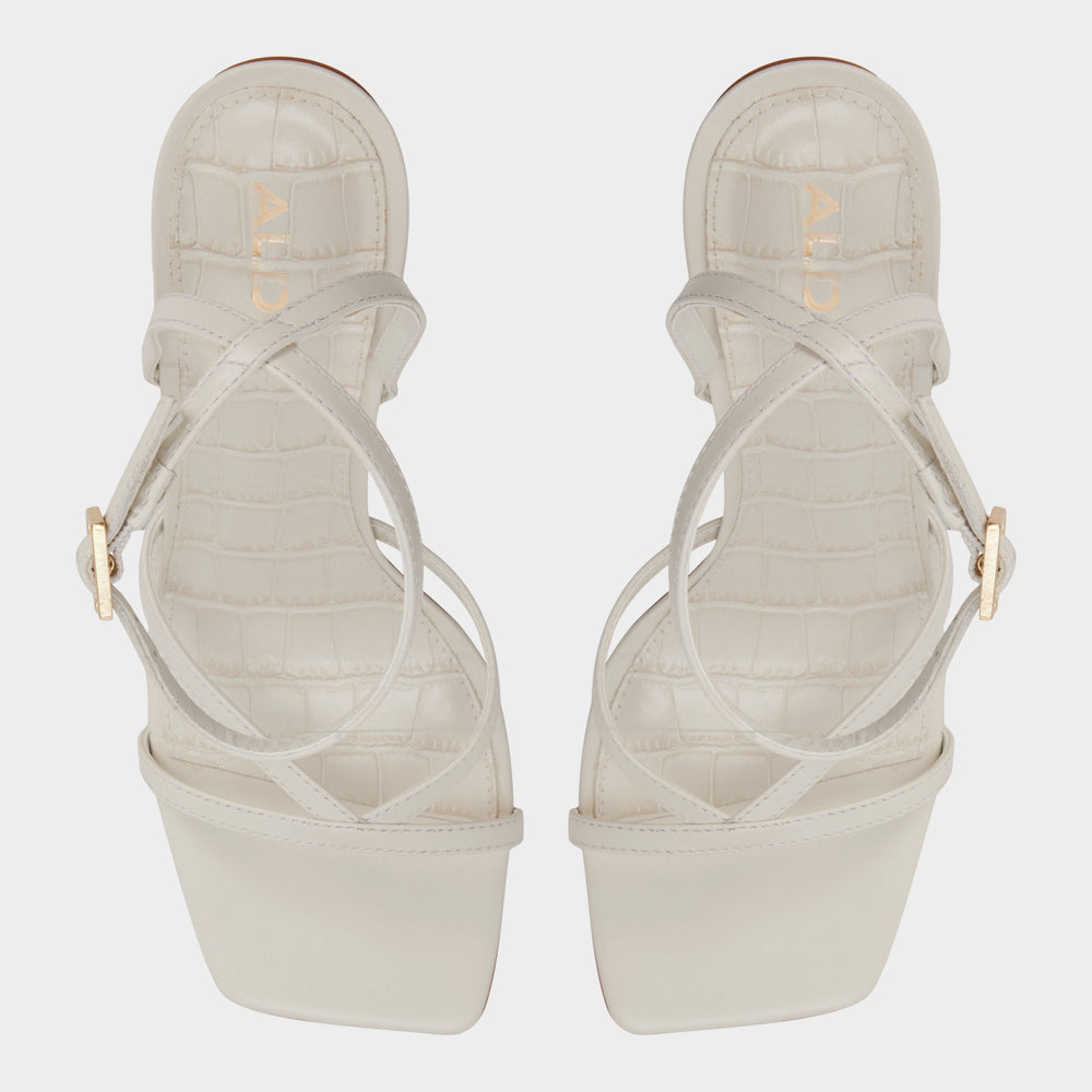 Beachglass in White Bone - Strappy heeled sandal