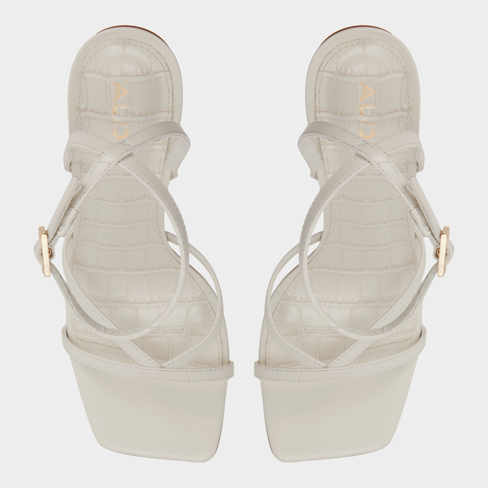 Beachglass in White Bone - Strappy heeled sandal