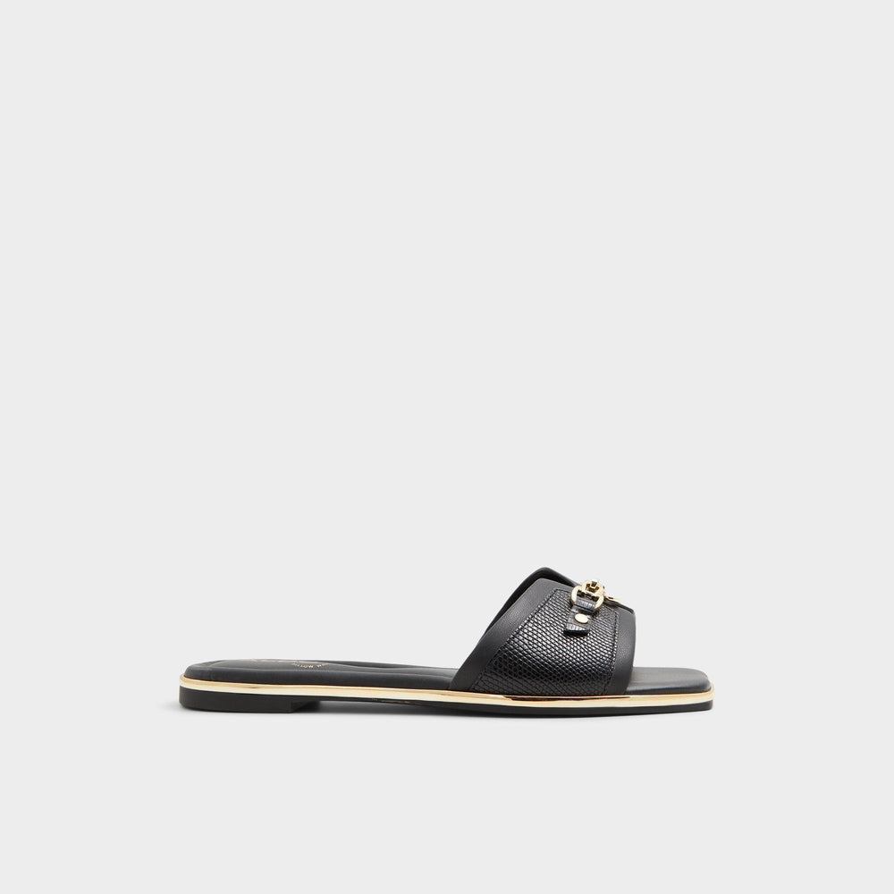 Alamassi Black Women's Flats - Slide sandal