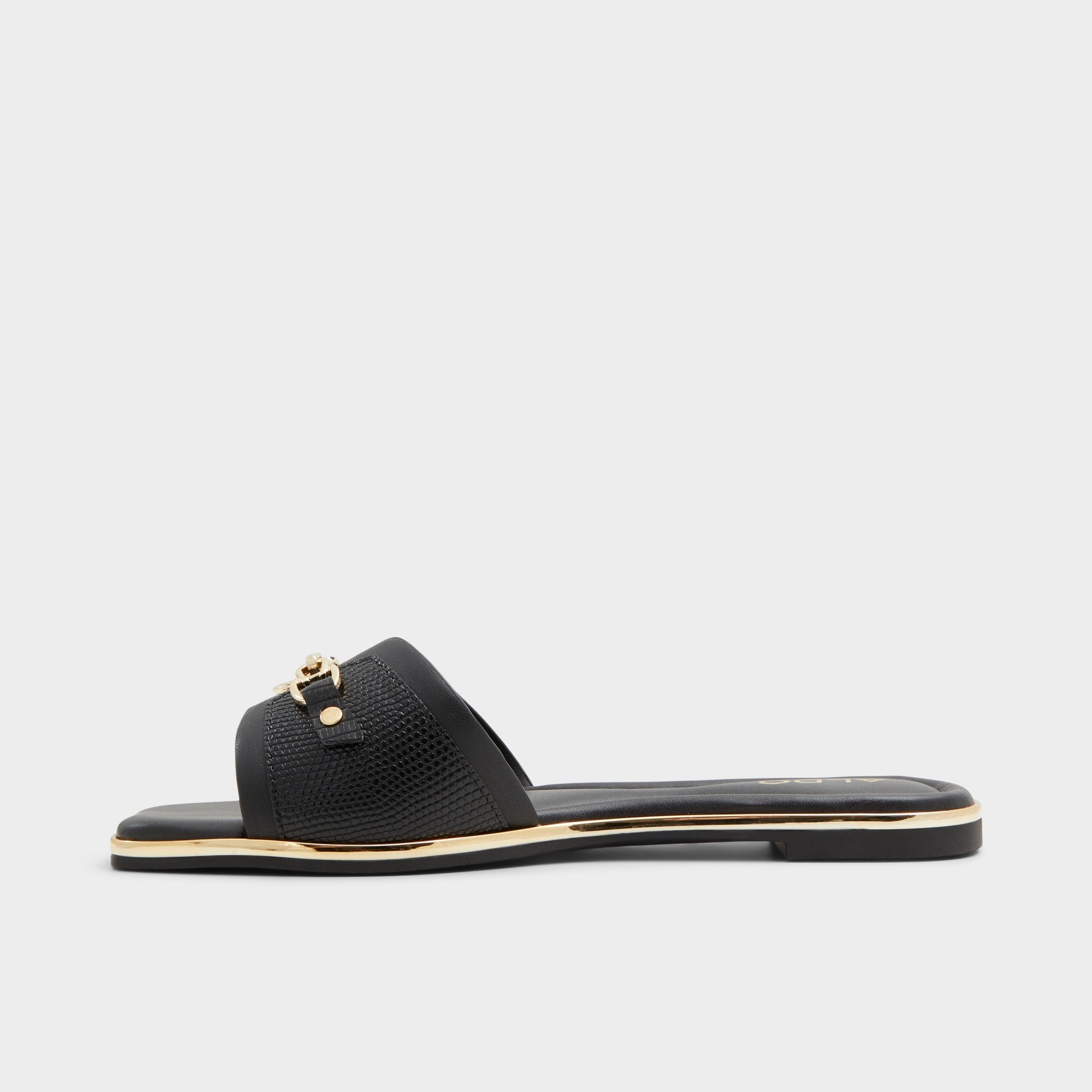 Alamassi Black Women's Flats - Slide sandal