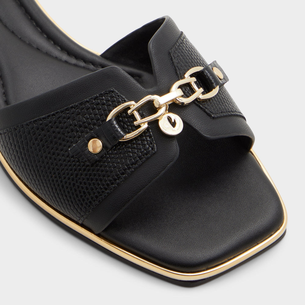 Alamassi Black Women's Flats - Slide sandal
