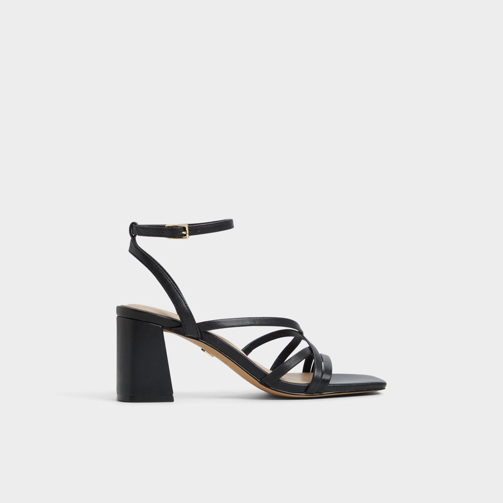 Esther Black Women's Block heels - Strappy heeled sandal Block heel