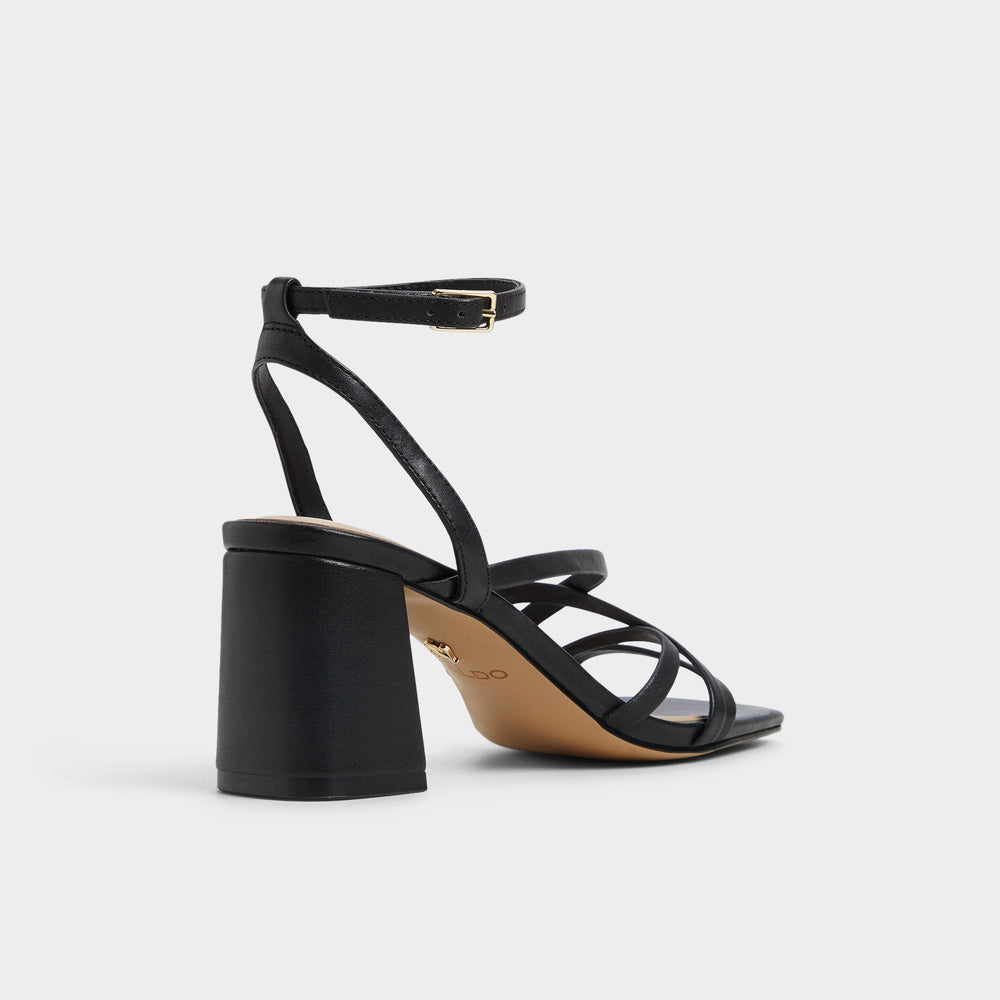 Esther Black Women's Block heels - Strappy heeled sandal Block heel