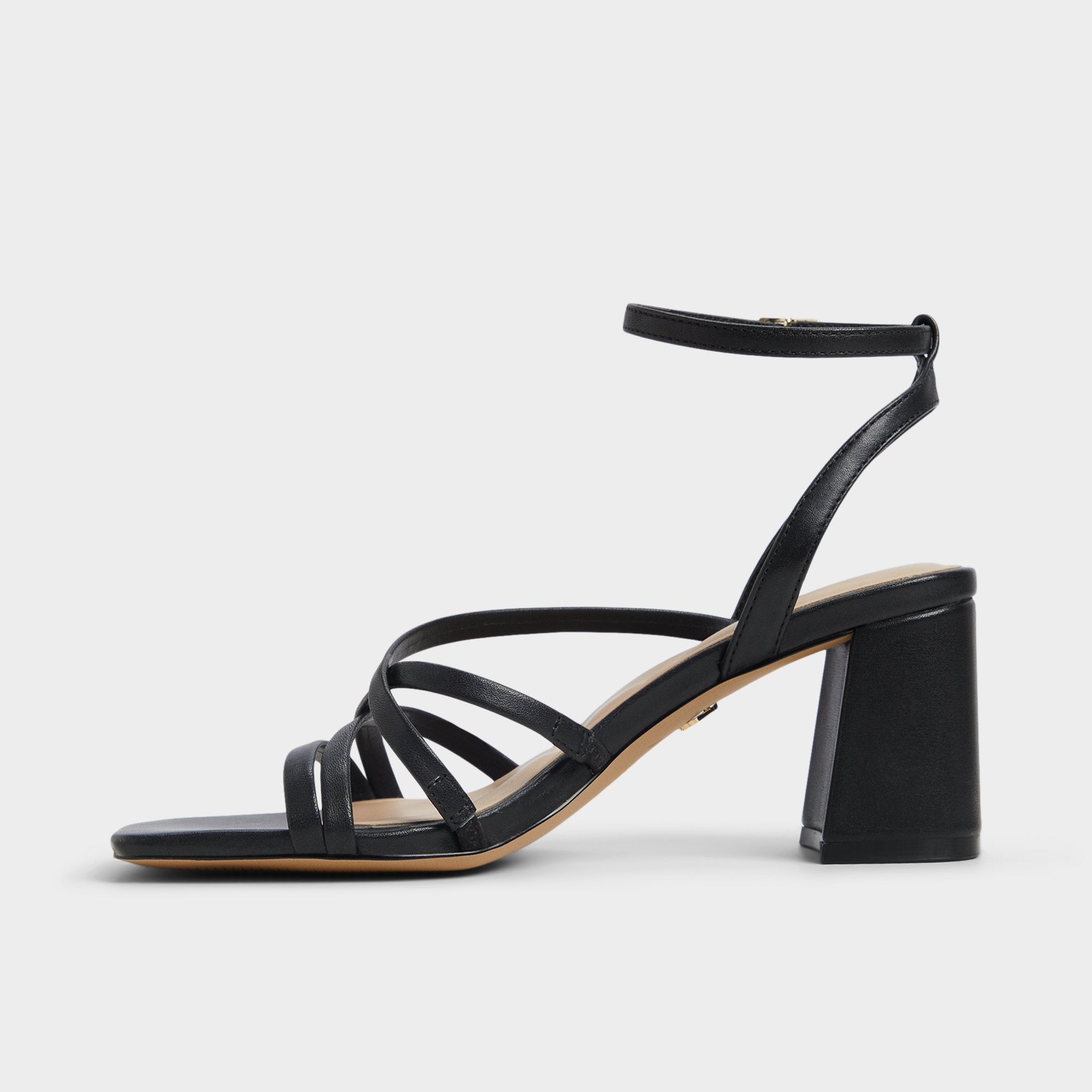 Esther Black Women's Block heels - Strappy heeled sandal Block heel