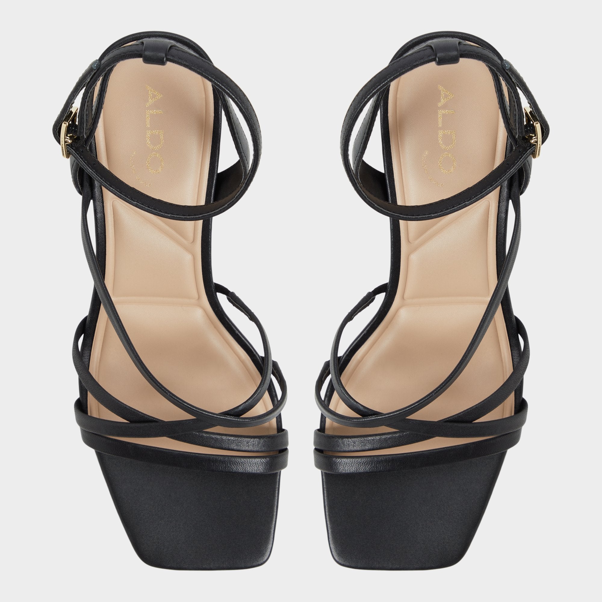 Esther Black Women's Block heels - Strappy heeled sandal Block heel