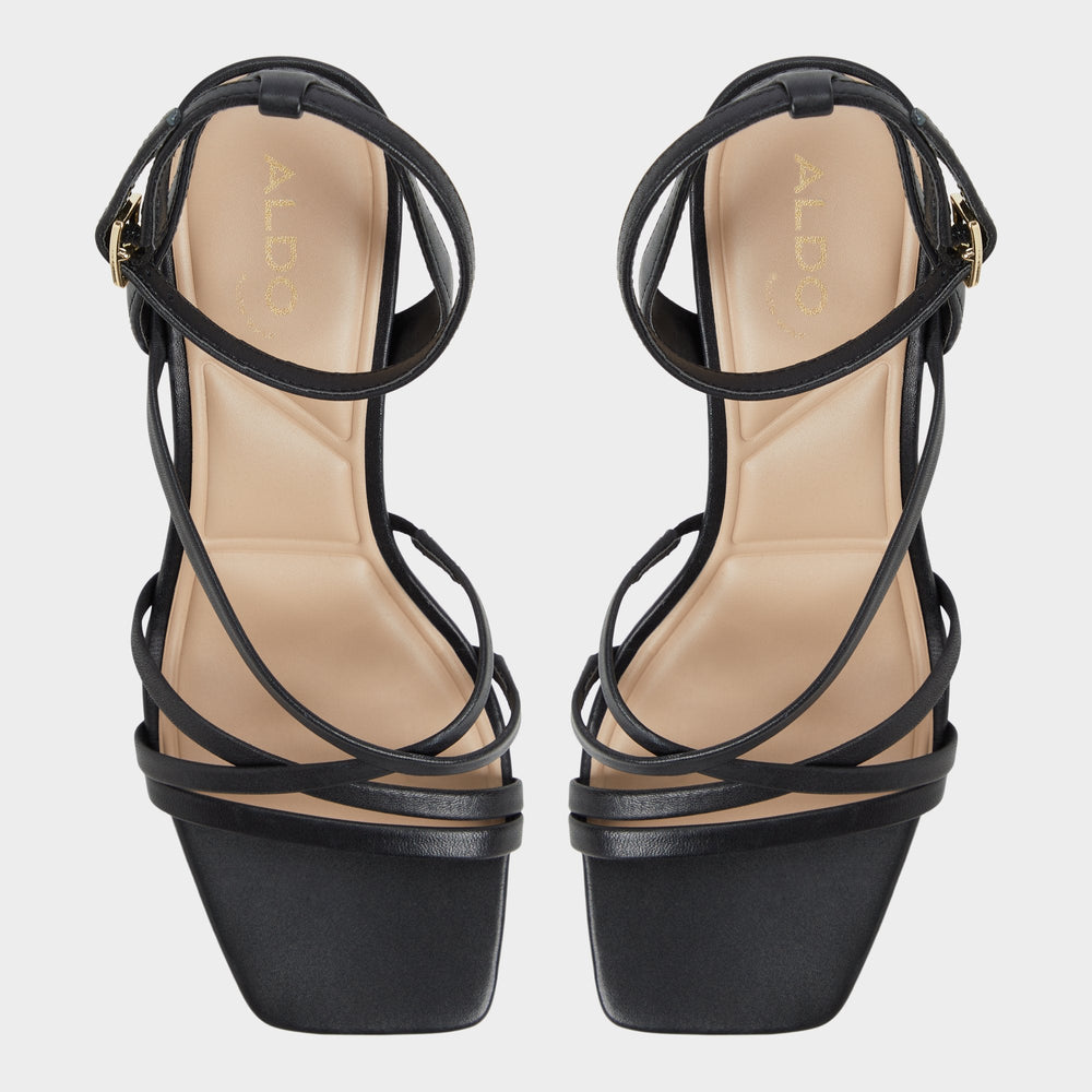 Esther Black Women's Block heels - Strappy heeled sandal Block heel