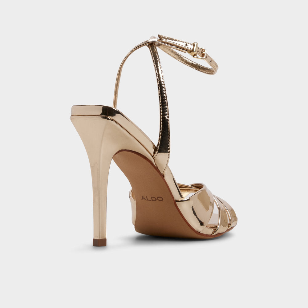 Stiletto heel Meteora in Gold - Strappy heeled sandal