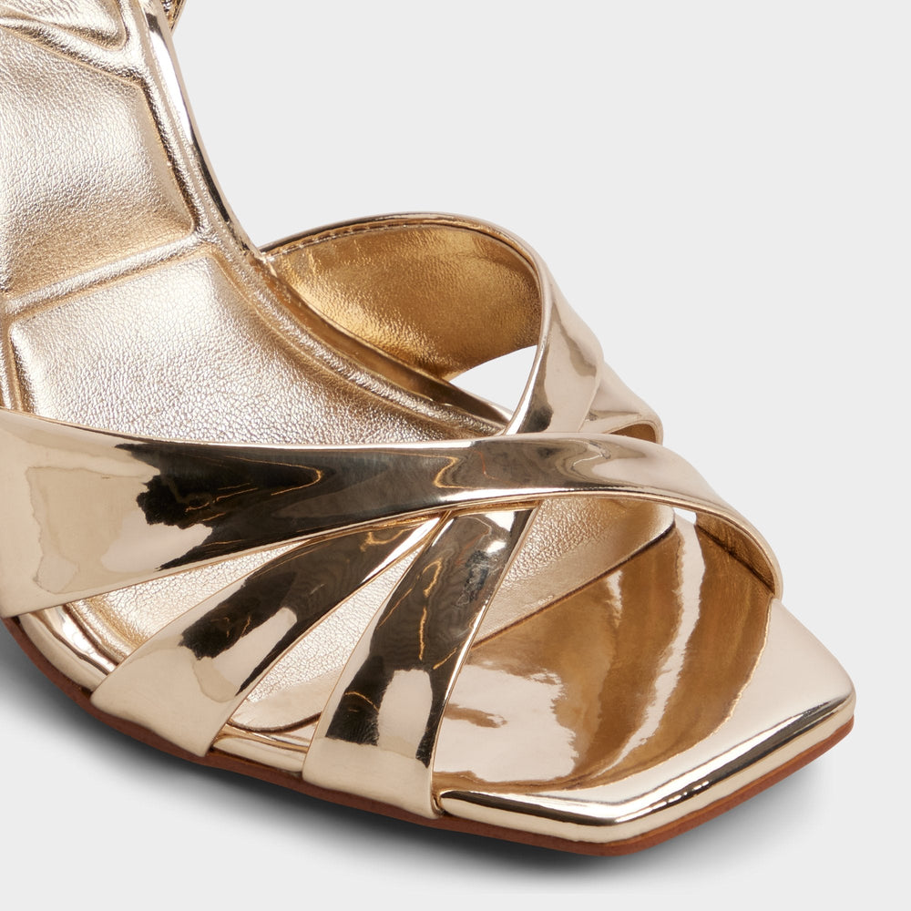Stiletto heel Meteora in Gold - Strappy heeled sandal