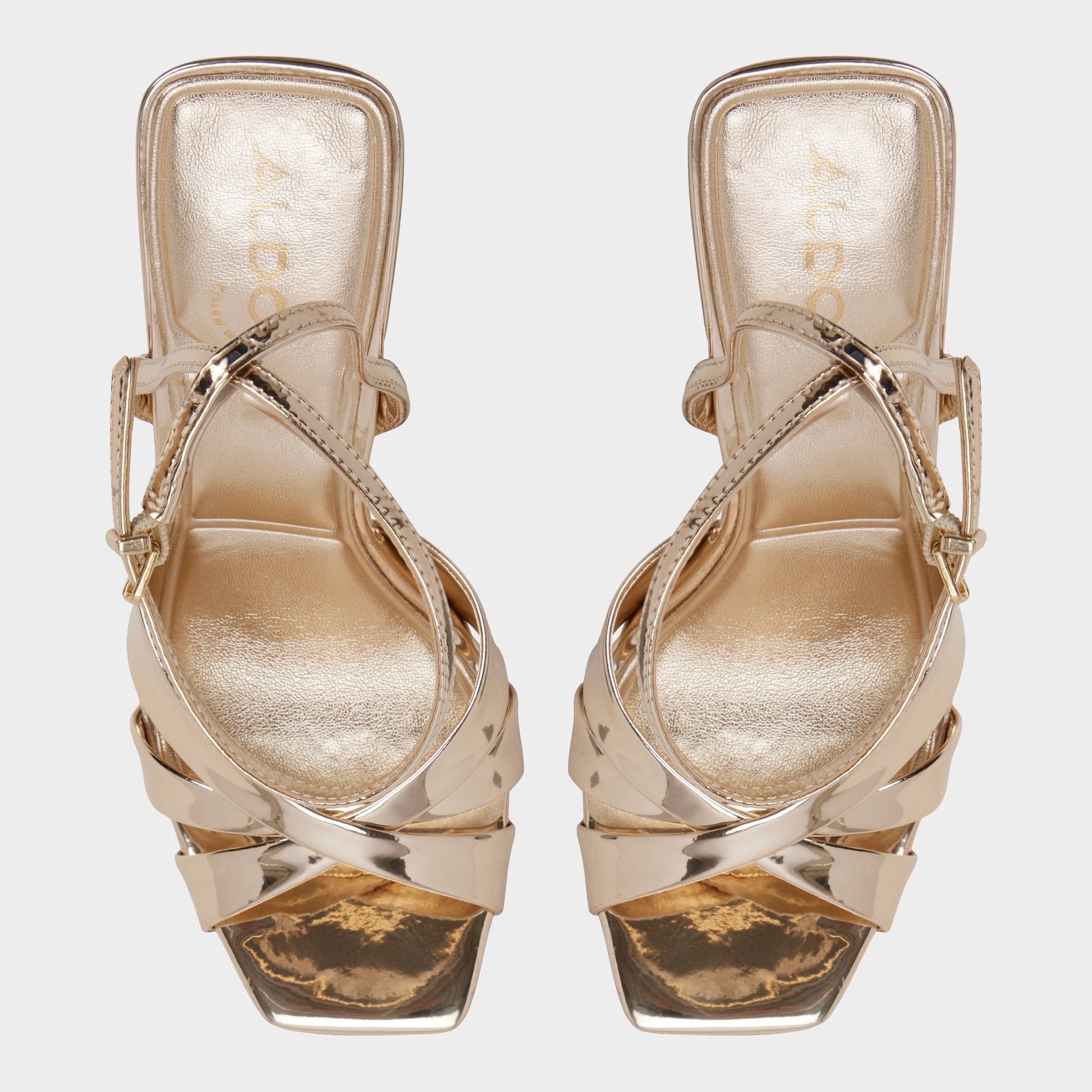 Stiletto heel Meteora in Gold - Strappy heeled sandal