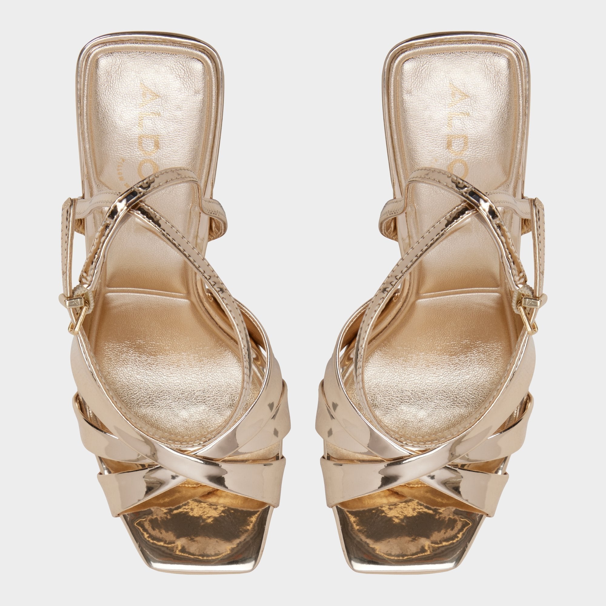 Stiletto heel Meteora in Gold - Strappy heeled sandal
