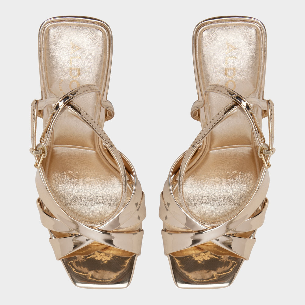 Stiletto heel Meteora in Gold - Strappy heeled sandal