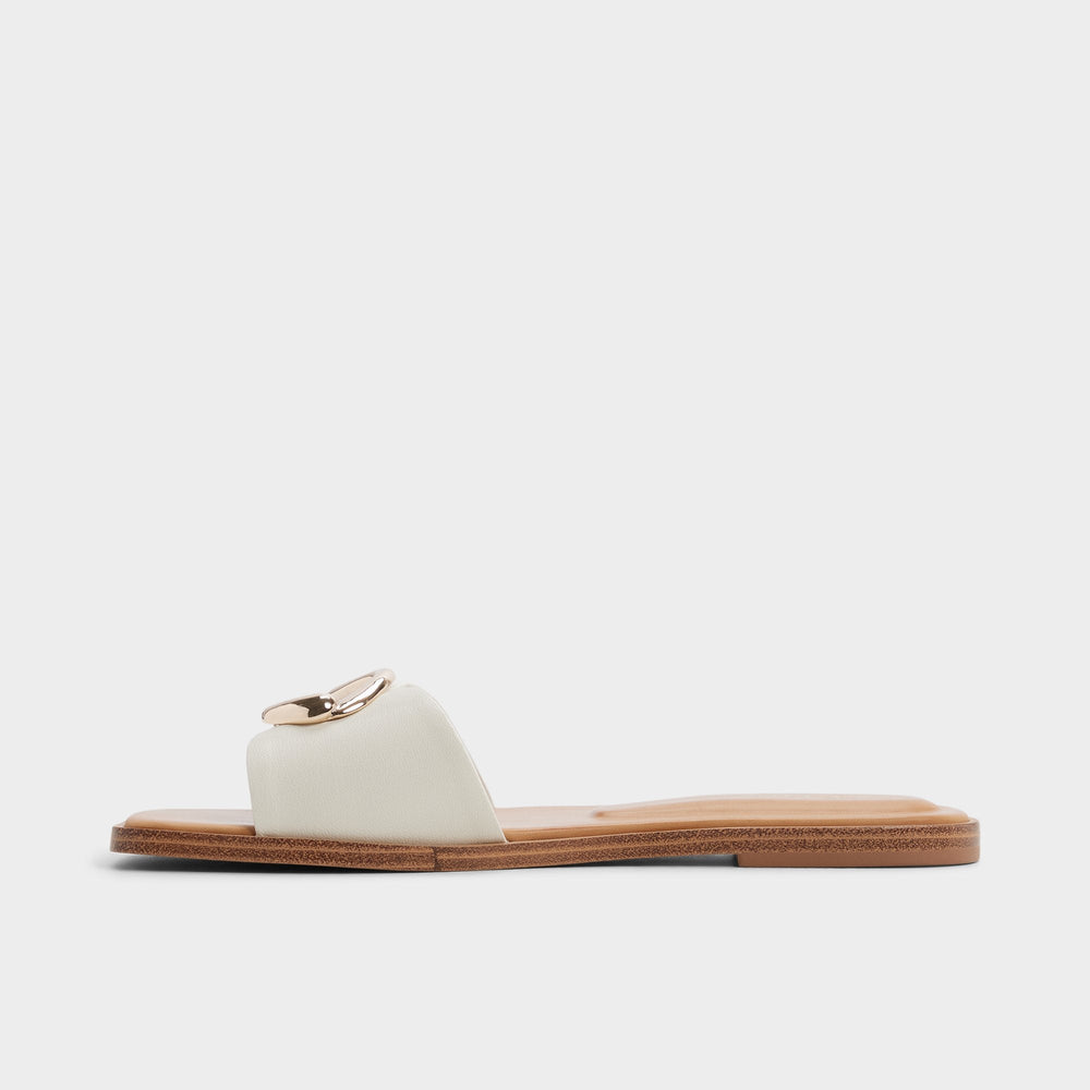 Biggin in White Bone - Slide sandal