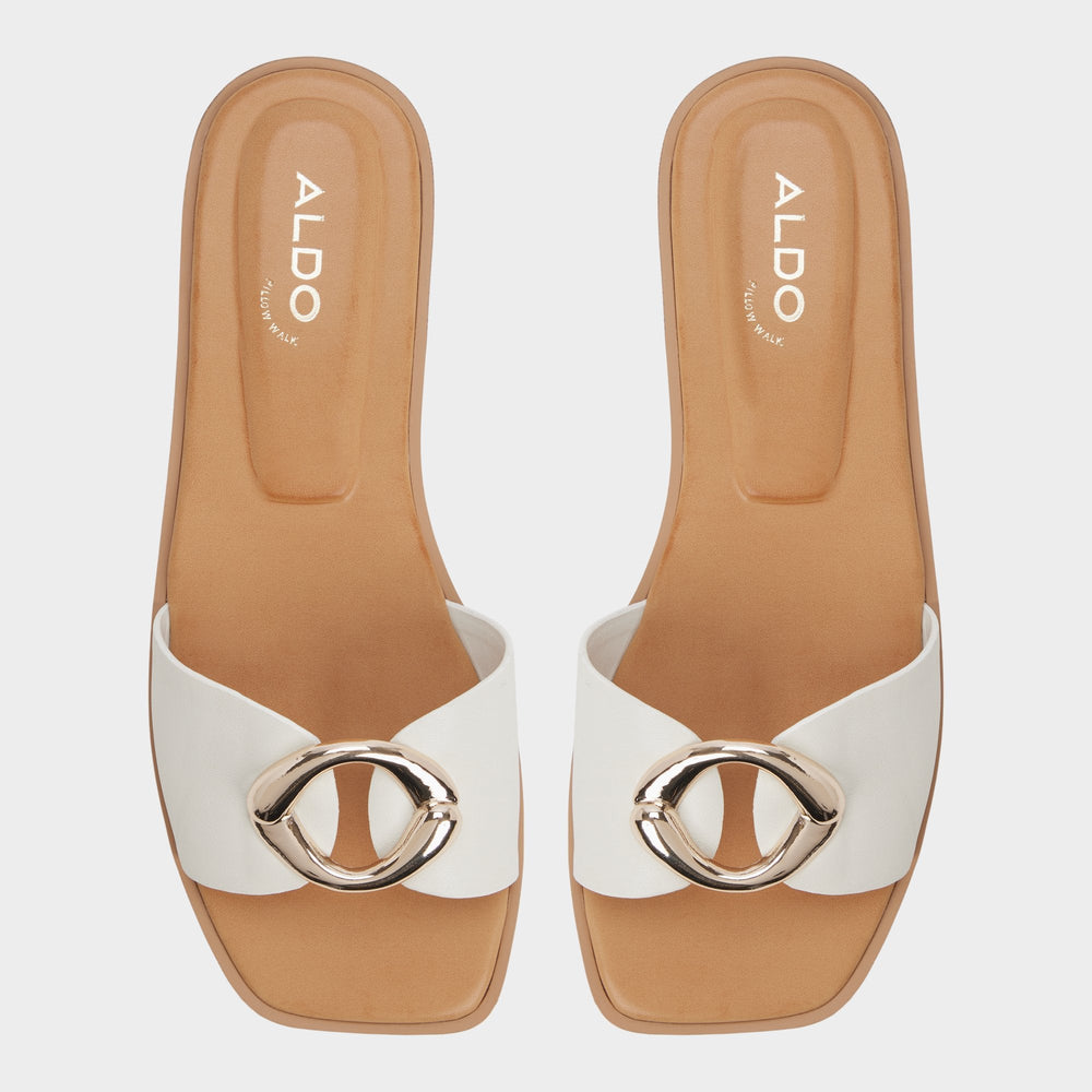 Biggin in White Bone - Slide sandal