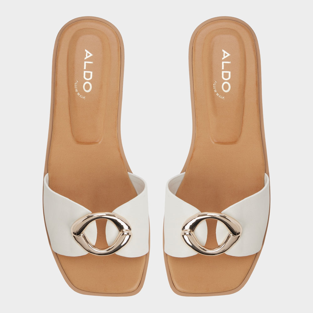 Biggin in White Bone - Slide sandal