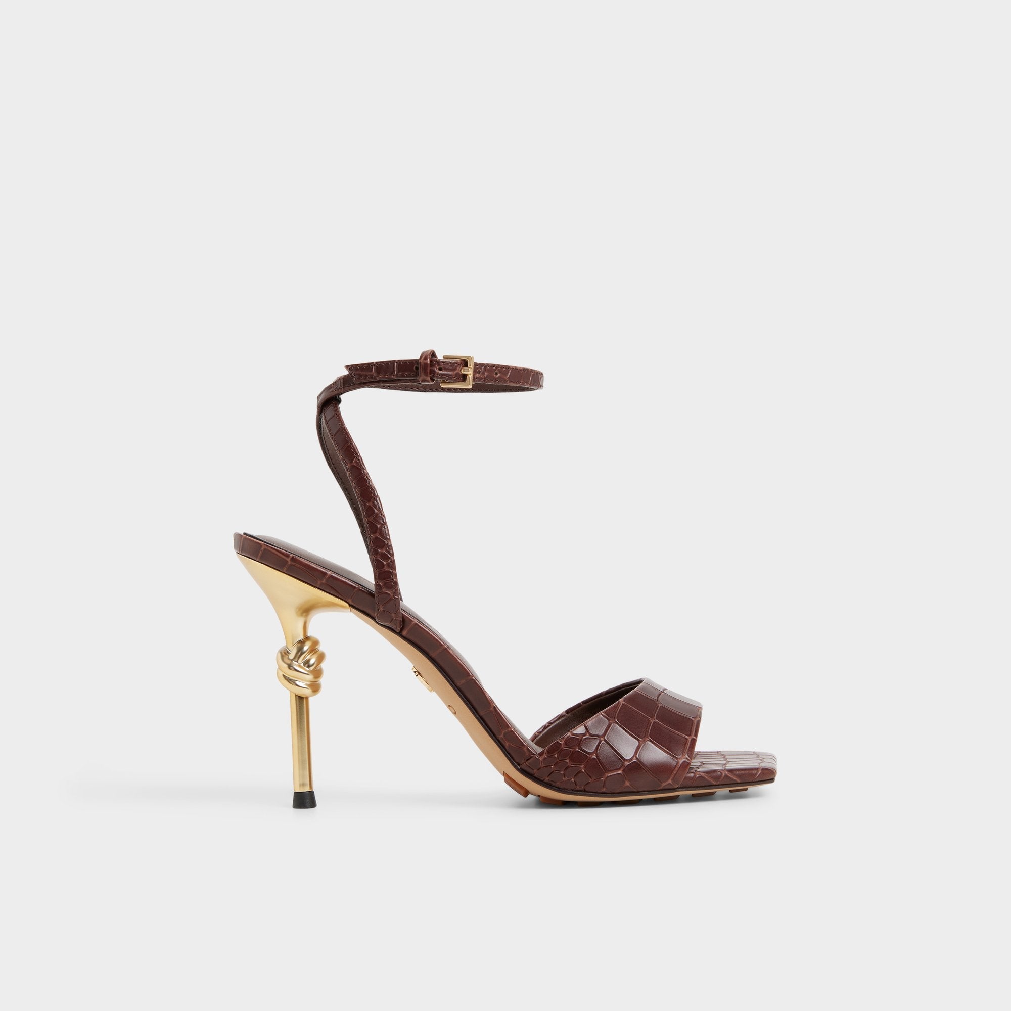 Harmonious in Dark Brown - Strappy heeled sandal