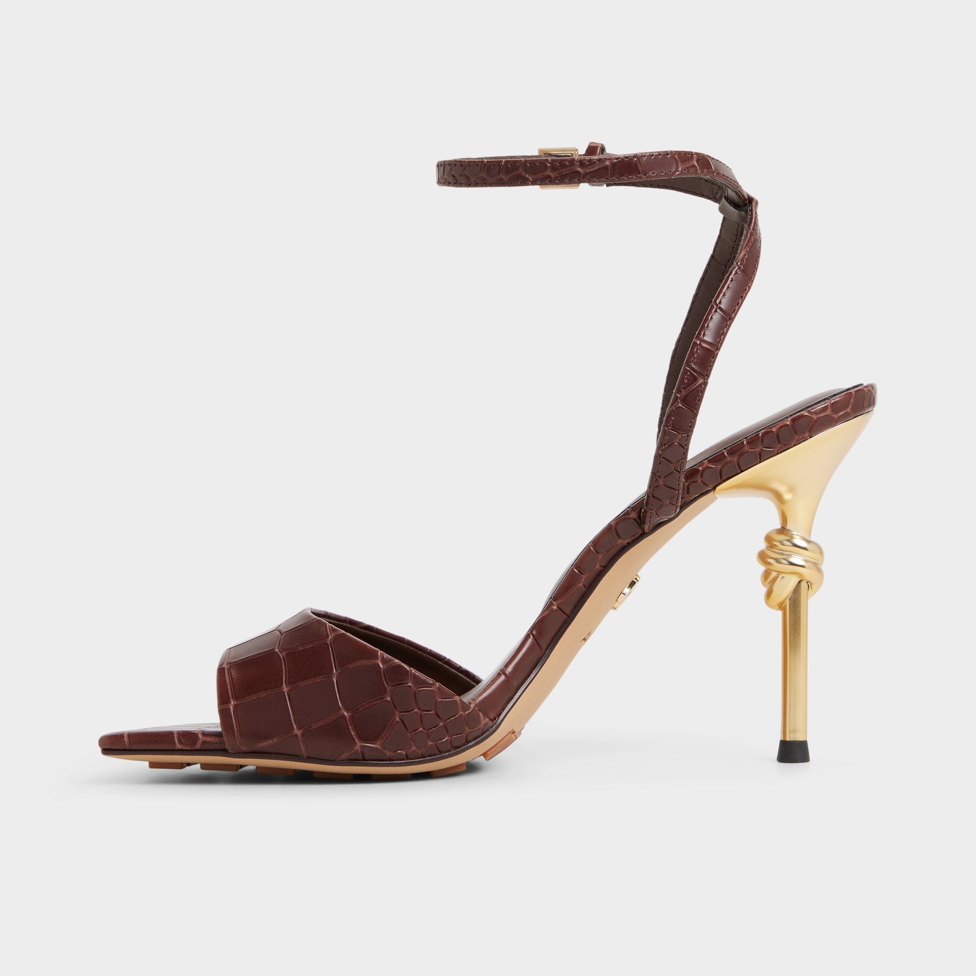 Harmonious in Dark Brown - Strappy heeled sandal