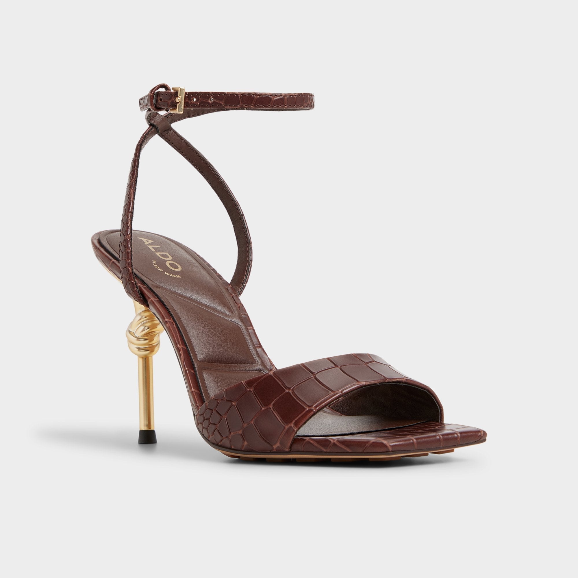Harmonious in Dark Brown - Strappy heeled sandal