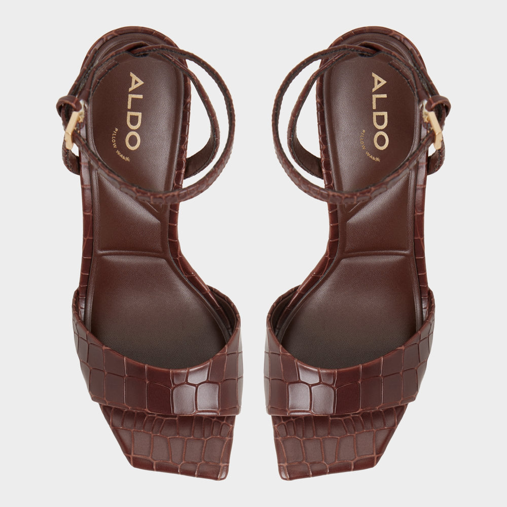 Harmonious in Dark Brown - Strappy heeled sandal