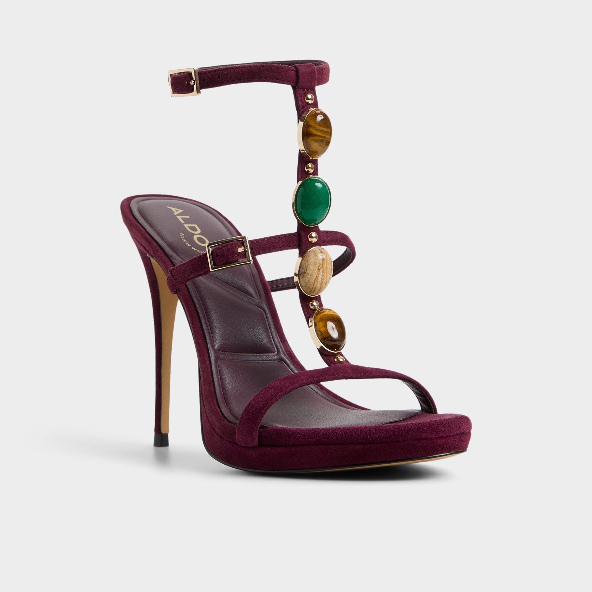 Opalia in Bordo - Strappy heeled sandal Platform