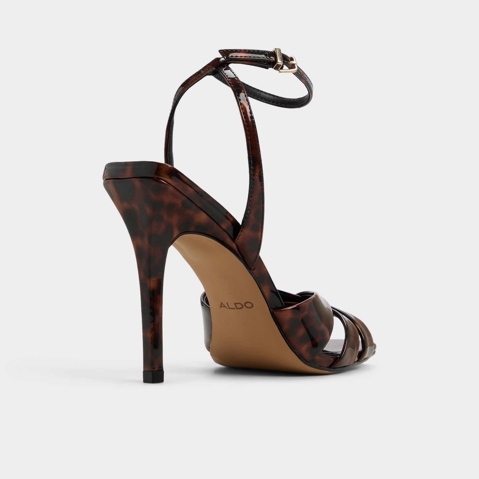 Meteora in Open Brown - Strappy heeled sandal Stiletto heel