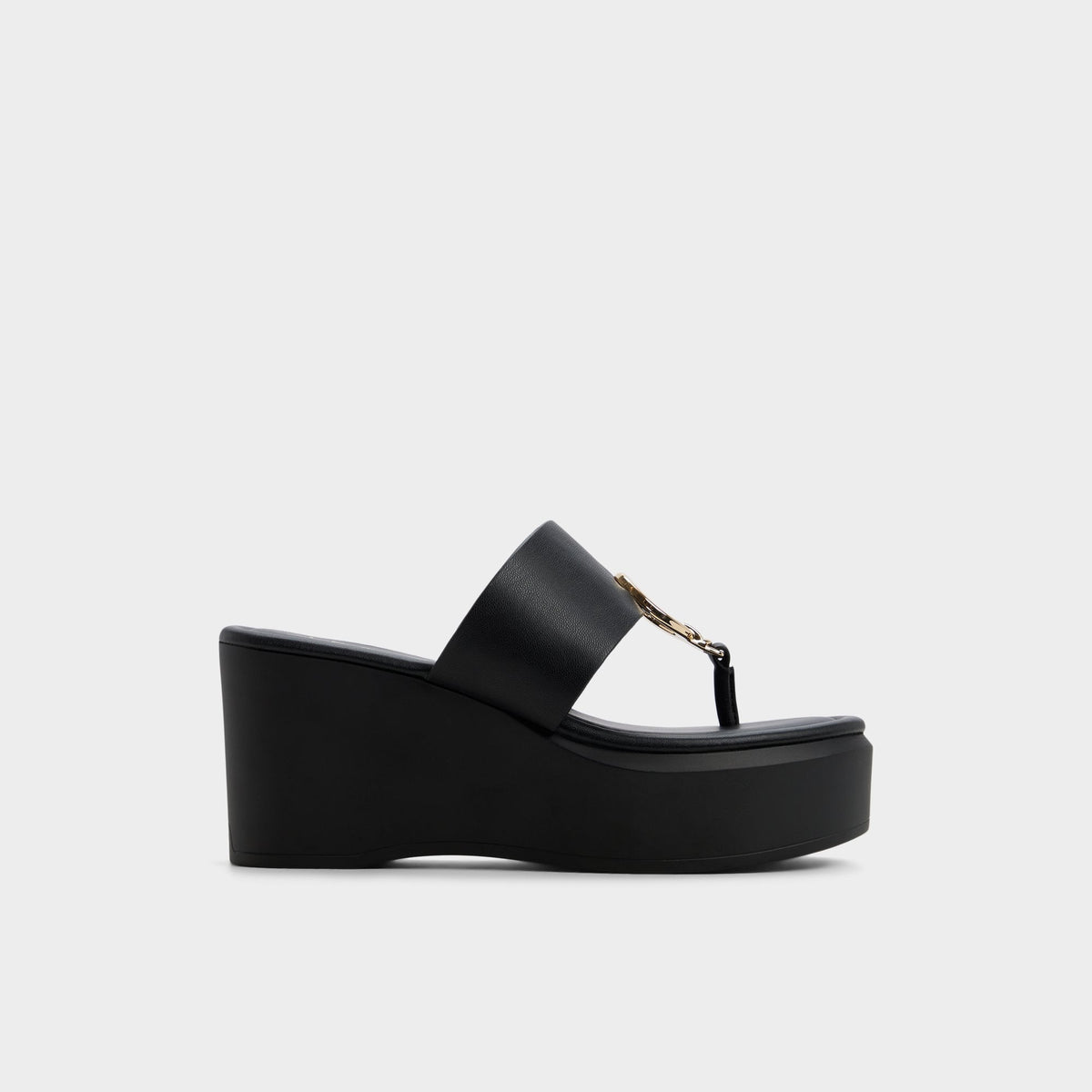 Friegan in Black - Slide sandal Wedge heel