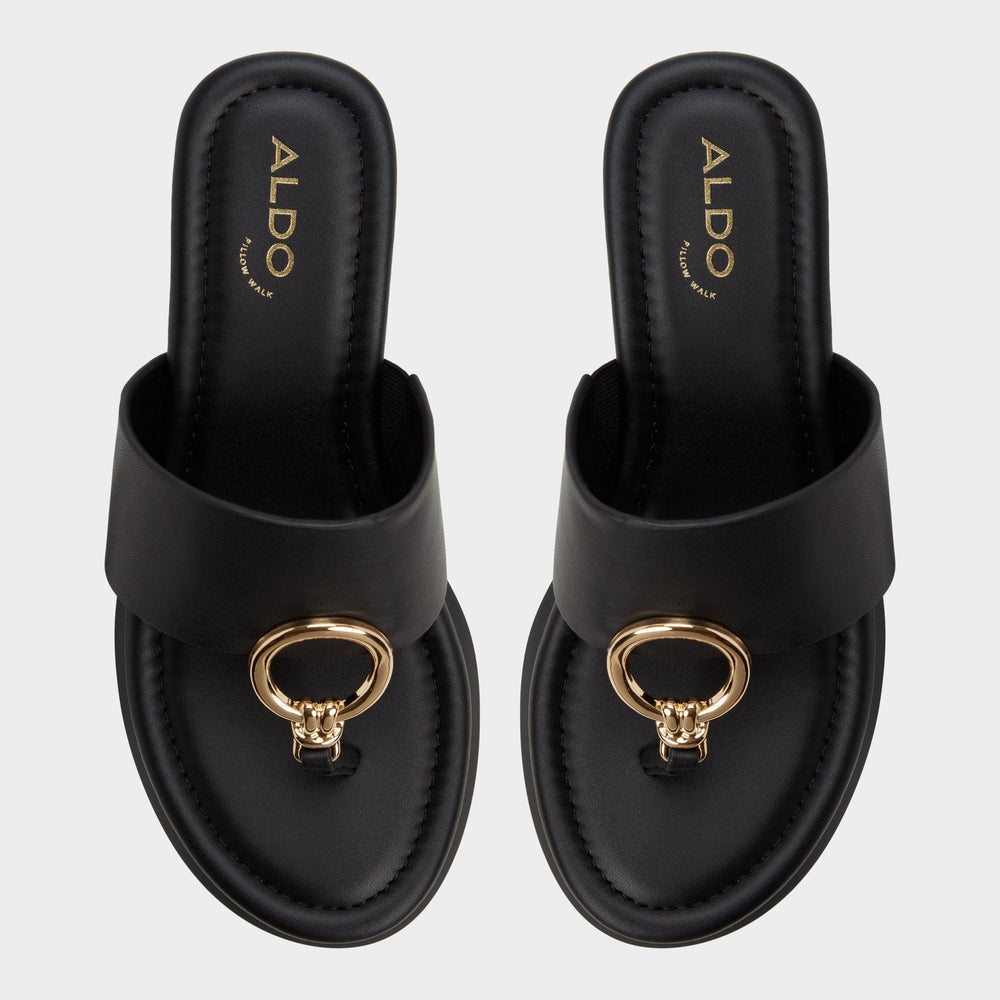 Friegan in Black - Slide sandal Wedge heel